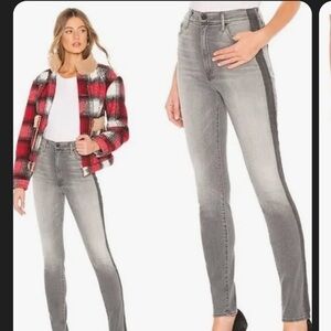 NWT Mother The Swooner in Supermoon Stripe women’s jeans 28‎ / grey